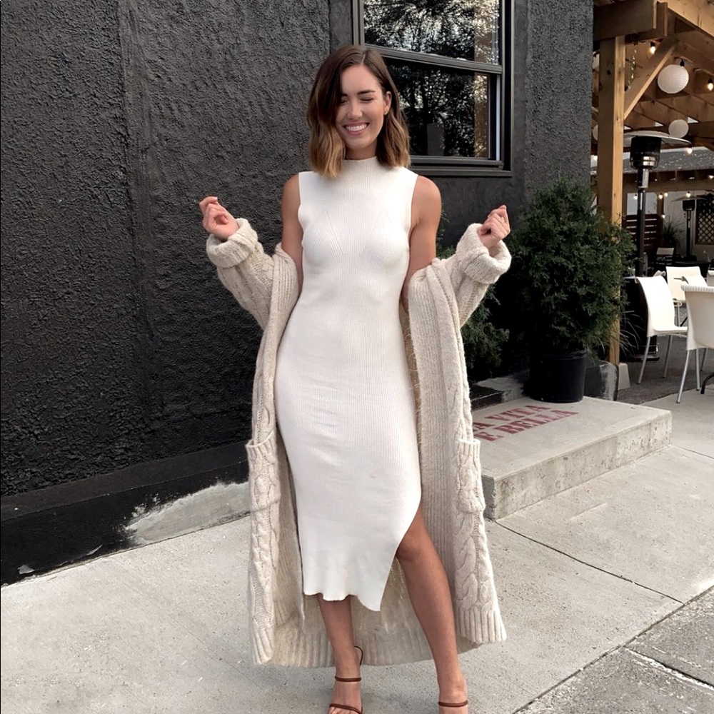 Gorgeous winter white dress from Dynamite.